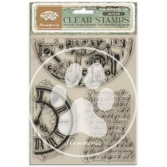 Stamperia Clear Stamps - Gardens of Time Half Clocks and Writtings