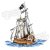 Make It Crafty - Pirate Ship Unmounted Rubber Stamp