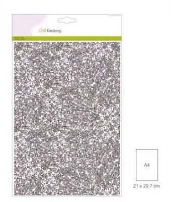 CraftEmotions Glitter Paper - Silver (5 sheets)