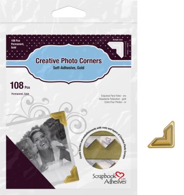 Scrapbook Adhesives Creative Photo Corners - Gold (108 pack)