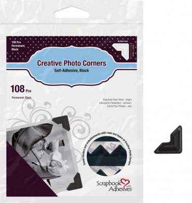 Scrapbook Adhesives Creative Photo Corners - Black (108 pack)