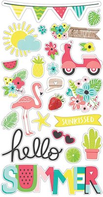Simple Stories Hello Summer 6"x12" Chipboard Stickers