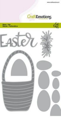 CraftEmotions Dies - Easter Basket with Eggs