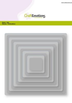 CraftEmotions Big Nesting Dies - Rounded Corners Squares (12 dies)