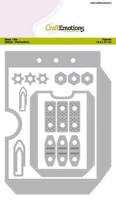 Craftemotions Dies - Planner Pocket A Essentials 1 For Cards A5