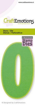 CraftEmotions Impress Stamp Die - Party Number 0 (8 cm)