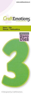 CraftEmotions Impress Stamp Die - Party Number 3 (8 cm)