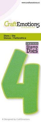 CraftEmotions Impress Stamp Die - Party Number 4 (8 cm)