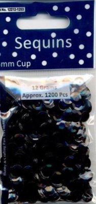 Sequins Cup Regular - Black (1200 pack)
