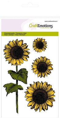 Craftemotions A6 Clearstamp Set - Autumn Woods Sunflower