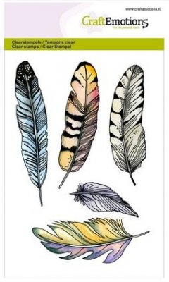 Craftemotions A6 Clearstamp Set - Feathers