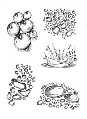 Craftemotions A6 Clearstamp Set - Water Drops Splash