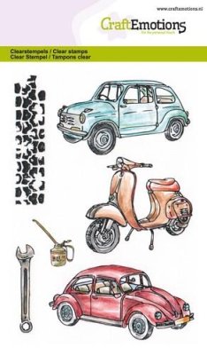 Craftemotions A6 Clearstamp Set - Classic Cars 2