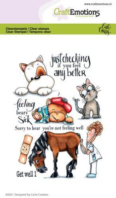 CraftEmotions A6 Clearstamp Set - Get Well #1