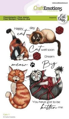CraftEmotions A6 Clearstamp Set - Cats #1
