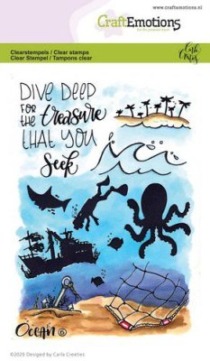 CraftEmotions A6 Clearstamps - Ocean 6