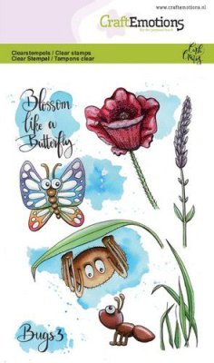 Craftemotions A6 Clearstamp Set - Bugs #3