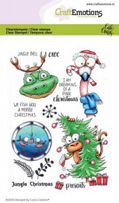 CraftEmotions A6 Clearstamp Set - Jungle Christmas