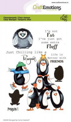 CraftEmotions A6 Clearstamp Set - Penguin #1