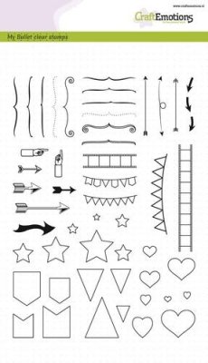 CraftEmotions A5 Clearstamp Set - Bullet Journal Signs Big