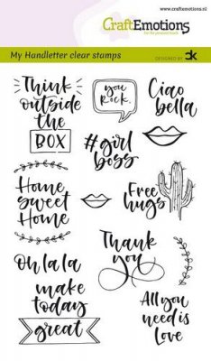 CraftEmotions A6 Clearstamp Set - Handletter Quotes #1 (English)