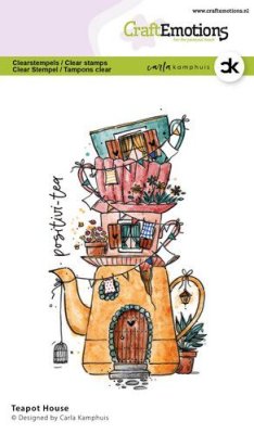 CraftEmotions A6 Clearstamp Set - Teapot House