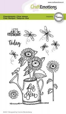 CraftEmotions A6 Clearstamp Set - For You Watering Can