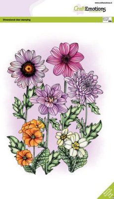 CraftEmotions A5 Clear Stamps - Mixed Summer Flowers Dimensional Stamp