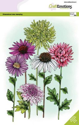 CraftEmotions A5 Clearstamp Set - Mix Summer Flowers #2 Dimensional Stamps