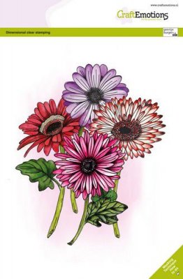 CraftEmotions A5 Clearstamp Set - Gerbera #1 Dimensional Stamp