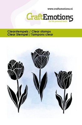 CraftEmotions 6x7cm Clearstamp Set - Tulips
