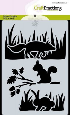 CraftEmotions A6 Mask Stencil - Magic Forest Animals