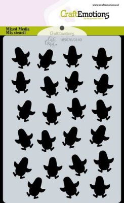 CraftEmotions A6 Mask Stencil - Background Penguins