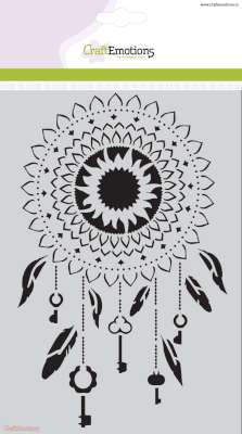 CraftEmotions A5 Mask Stencil - Happiness Dreamcatcher