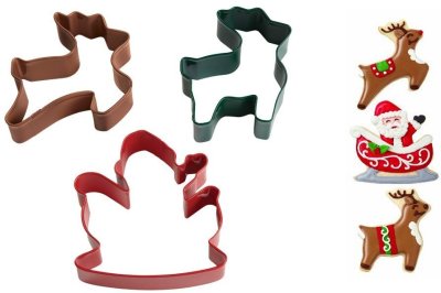 Wilton Cookie Cutter Set - Santa Reindeer (3 pack)