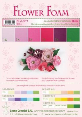 Lecrea A4 Flower Foam Pack #5 - Red-Pink (6 sheets)