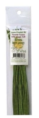 LeCrea Flower Foam Paper Wrapped Wire - Green #28 (50 pieces)