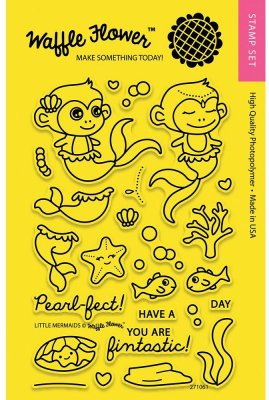 Waffle Flower Crafts Clear Stamps - Little Mermaids