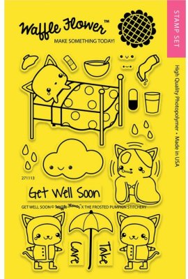 Waffle Flower Crafts Clear Stamps - Get Well Soon