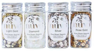 Nuvo Pure Sheen Sequins - Golden Years (4 pack)
