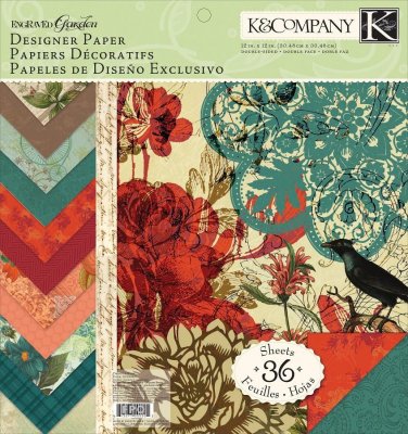 K&Company Engraved Garden 12"x12" Designer Paper Pad (36 sheets)