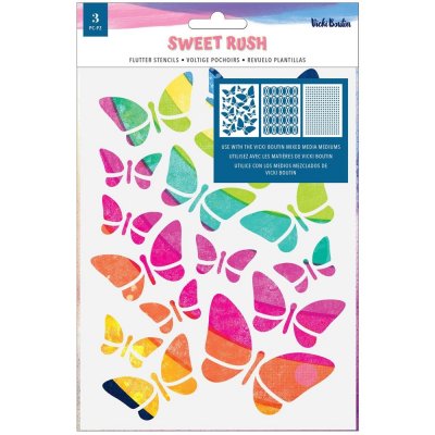 Vicki Boutin Sweet Rush Stencils - Flutter (3 pack)