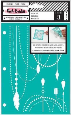 Vicki Boutin Mixed Media 2"x2.75" Stencils - All The Good Things (3 pack)
