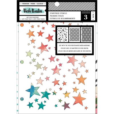 Vicki Boutin Mixed Media Stencils - Starstruck, Let's Wander (3 pack)