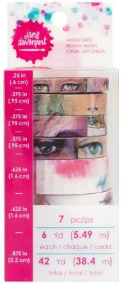 Jane Davenport Mixed Media Washi Tape Rolls - Faces (7 pack)