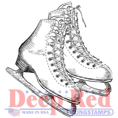 Deep Red Cling Stamp - Ice Skates