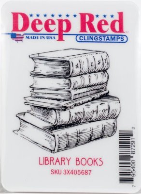 Deep Red Cling Stamp - Library Books