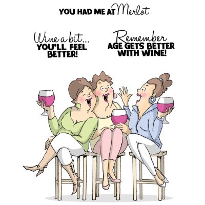 Art Impressions Girlfriends Cling Rubber Stamps - Wine Tasters Set