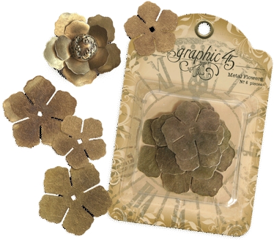 Graphic 45 - Metal Flower Staples (6 pack)