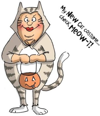 Art Impressions Halloween Cling Rubber Stamp Set - Check Meowt Set